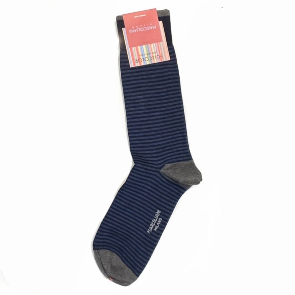 *NEW* Men’s Marcoliani Milano Palio Stripe Royal Blue Mid Calf Dress Socks